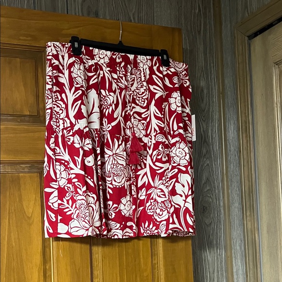 NWT Knox Rose Red and White Patterned Skirt - Picture 3 of 7